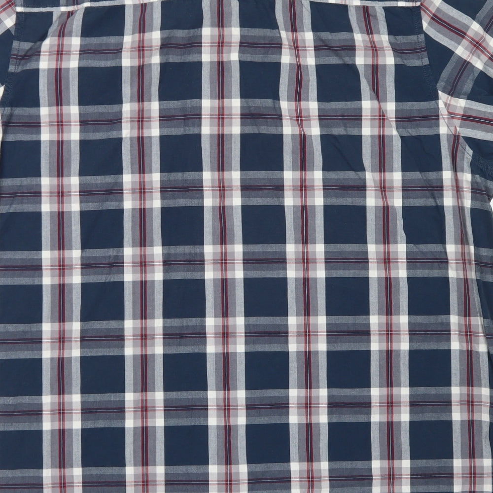 Cedar Wood State Mens Blue Plaid Cotton  Button-Up Size 2XL Collared Button - Chest Pocket