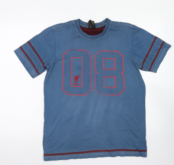 L.F.C Mens Blue Cotton T-Shirt Size S Crew Neck