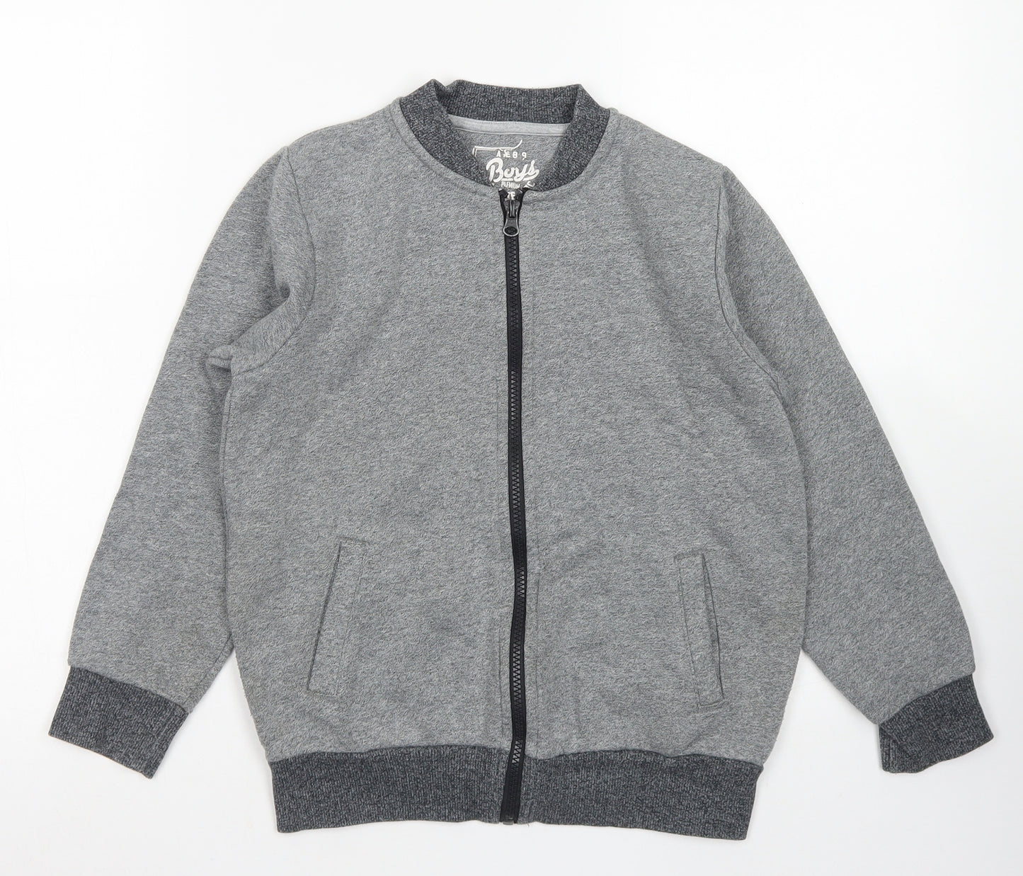 Matalan Boys Grey  Cotton Full Zip Sweatshirt Size 8-9 Years  Zip