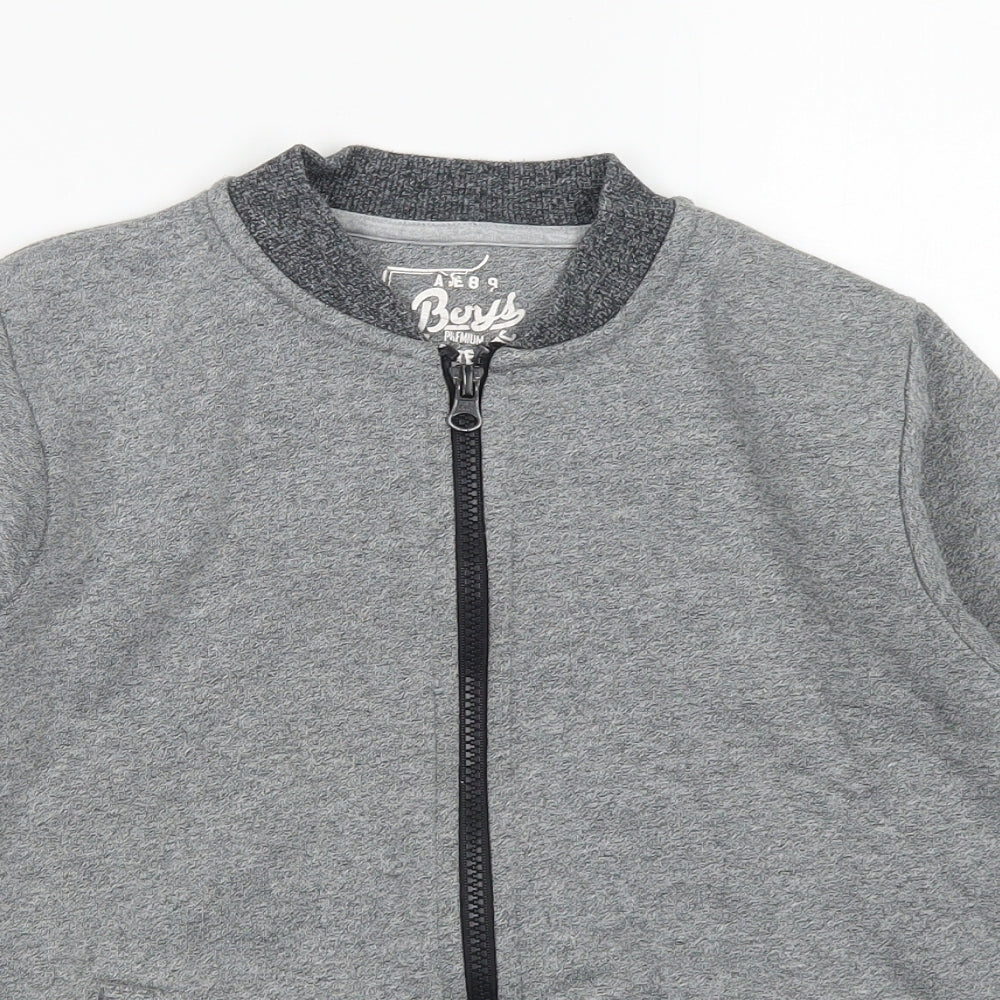 Matalan Boys Grey  Cotton Full Zip Sweatshirt Size 8-9 Years  Zip