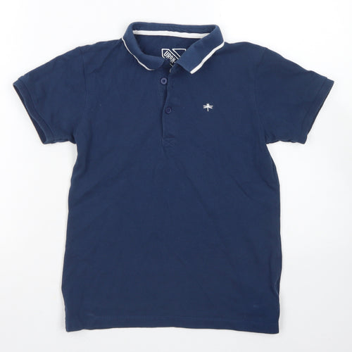 URBN DEPT Boys Blue  Cotton Basic Polo Size 9 Years Collared Button