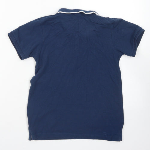 URBN DEPT Boys Blue  Cotton Basic Polo Size 9 Years Collared Button