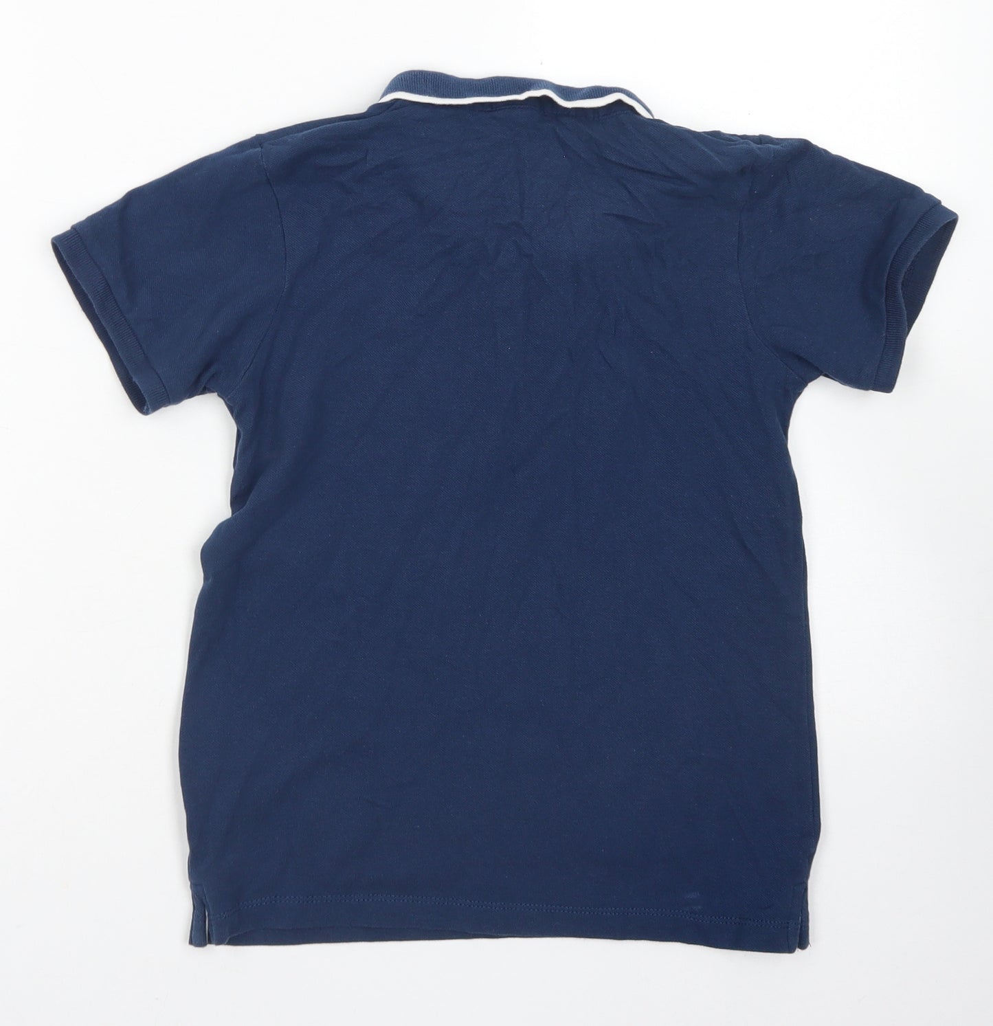 URBN DEPT Boys Blue  Cotton Basic Polo Size 9 Years Collared Button
