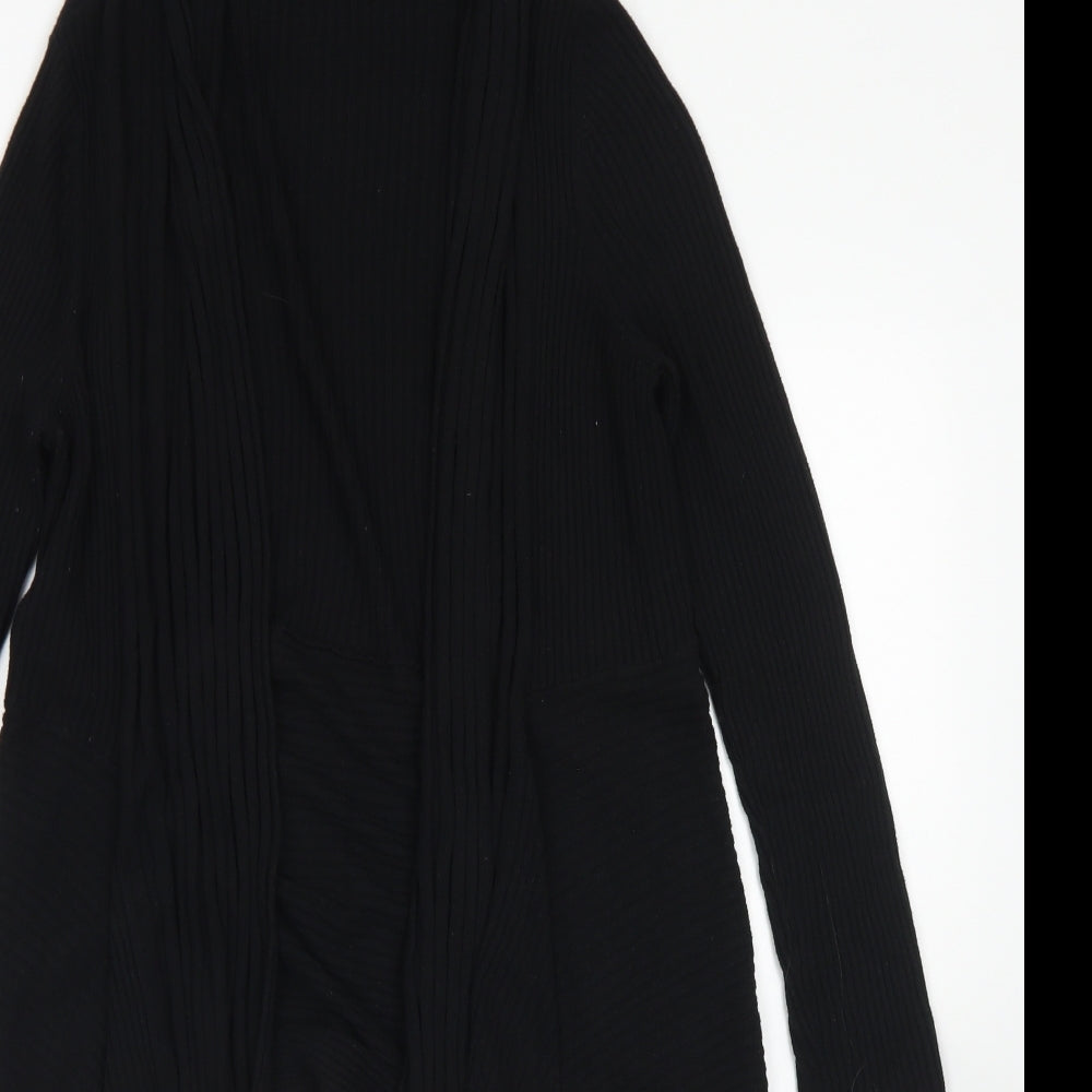Marks & Spencer Womens Black Collared  Polyamide Cardigan Jumper Size 18
