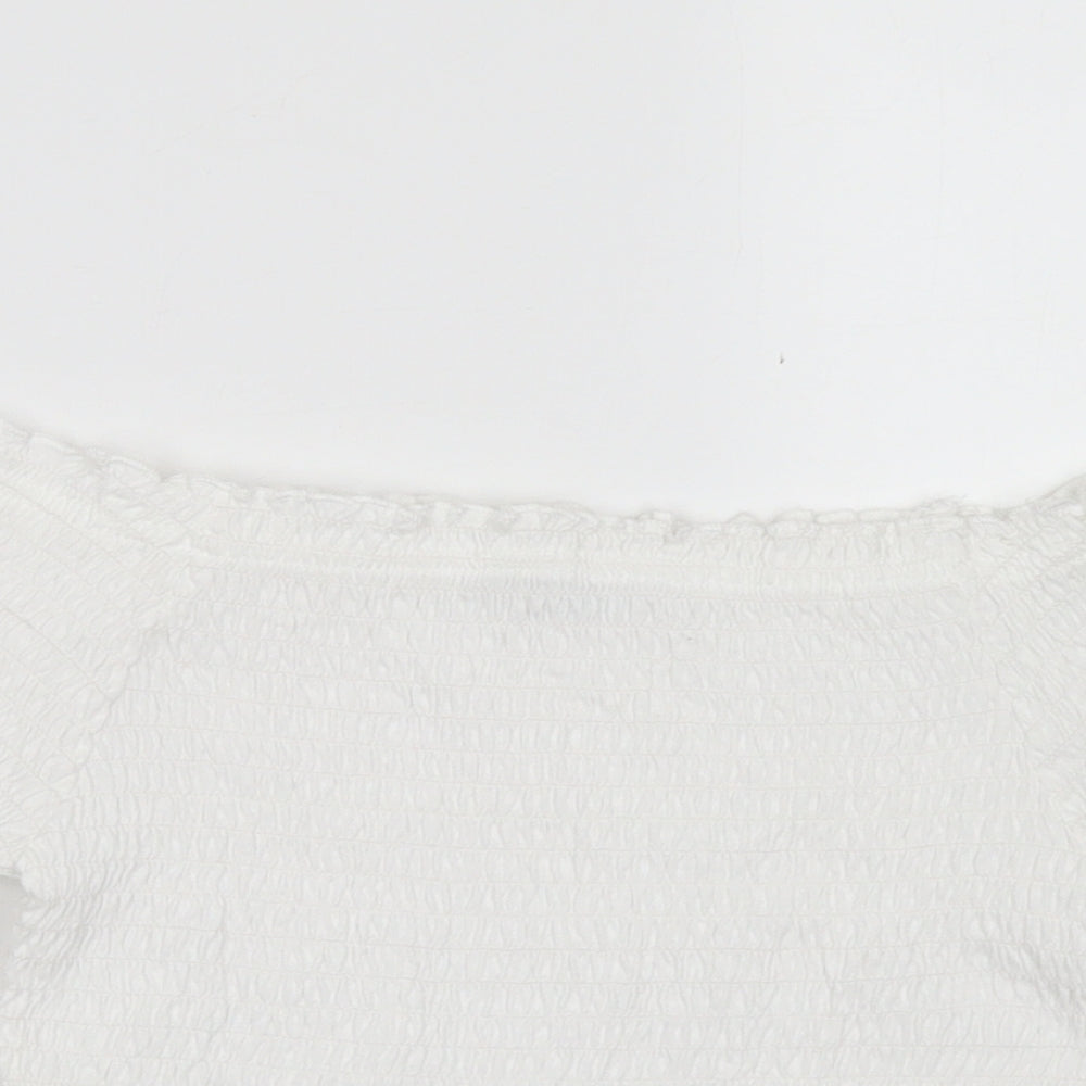 Primark Girls White  Cotton Cropped Blouse Size 10-11 Years Off the Shoulder