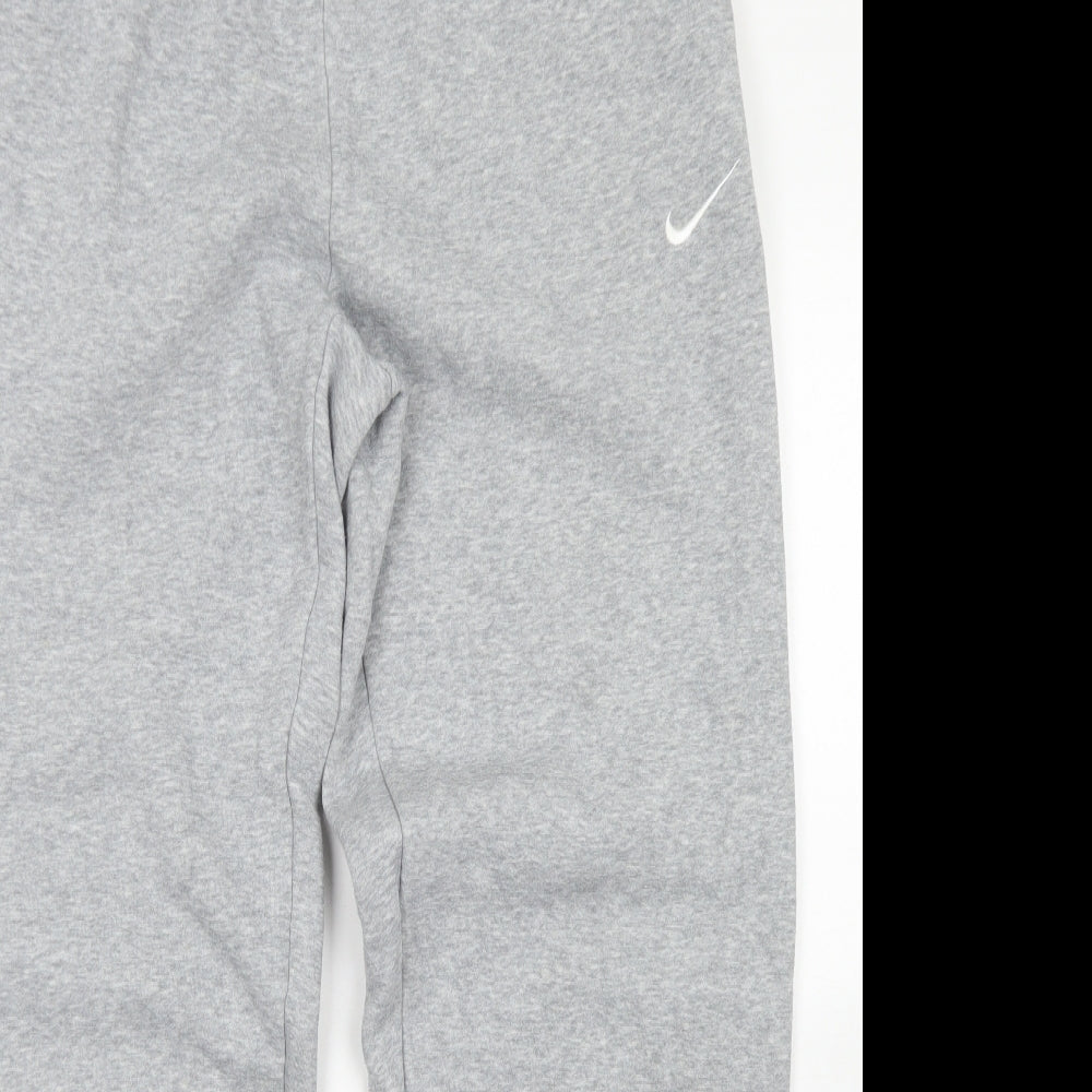 Nike Mens Grey  Cotton Jogger Trousers Size L L31 in Regular Drawstring
