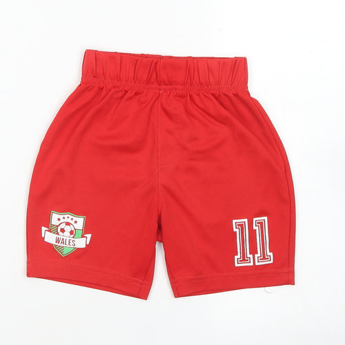 George Boys Red  Polyester Sweat Shorts Size 4-5 Years  Regular