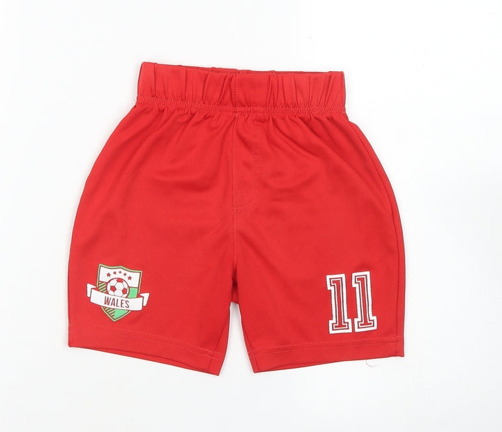 George Boys Red Polyester Sweat Shorts Size 4-5 Years Regular