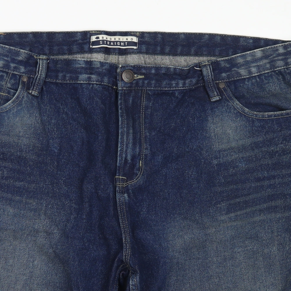 Bad Rhino Mens Blue  Cotton Cargo Shorts Size 46 in L11 in Regular Button