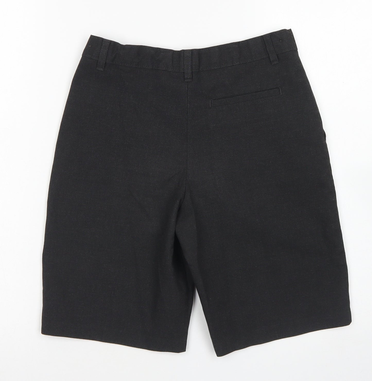 M&S Boys Grey  Polyester Chino Shorts Size 11-12 Years  Regular Hook & Eye - School Wear