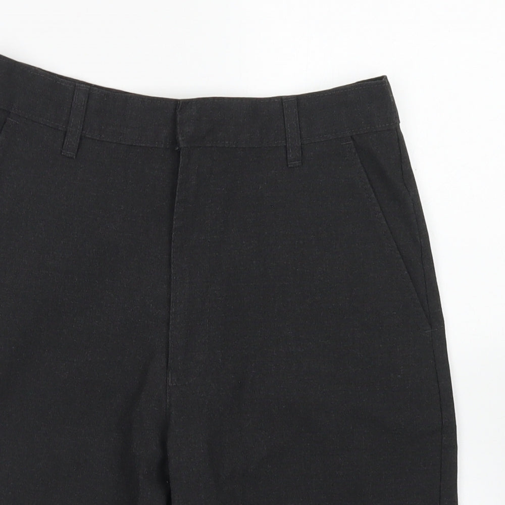 M&S Boys Grey  Polyester Chino Shorts Size 11-12 Years  Regular Hook & Eye - School Wear
