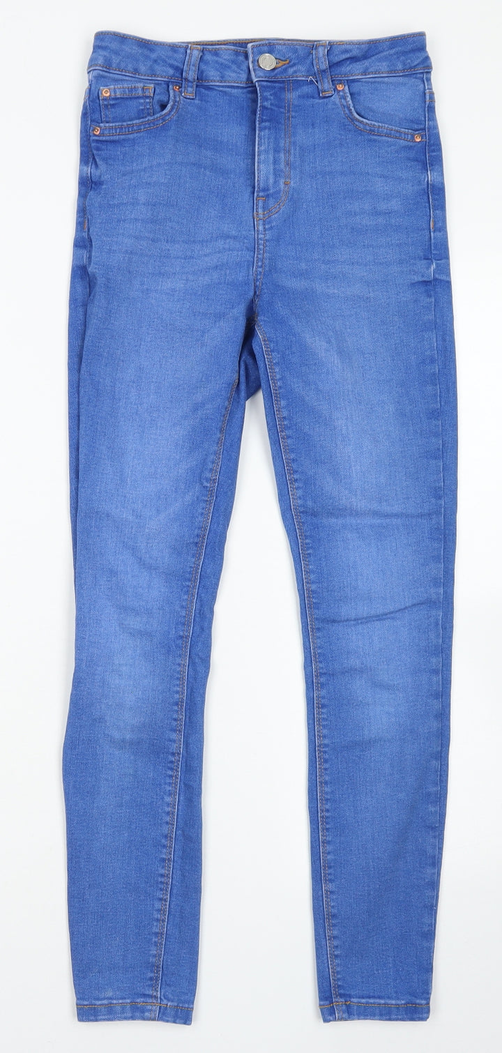 Denim Co Womens Blue Cotton Skinny Jeans Size 8 L25 in Regular Button
