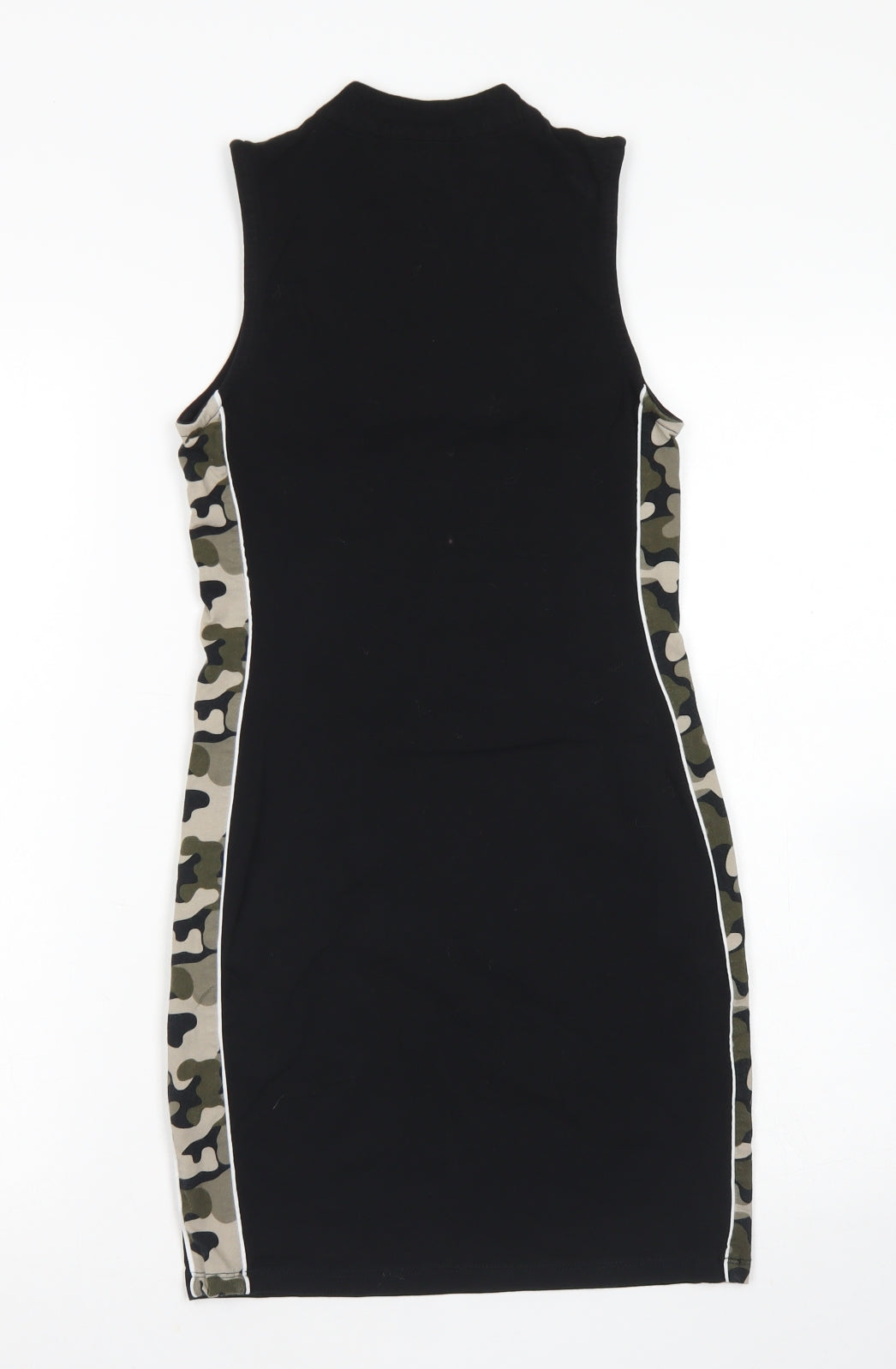 915 Generation Girls Black Camouflage Cotton Pencil Dress  Size 10-11 Years  Mock Neck