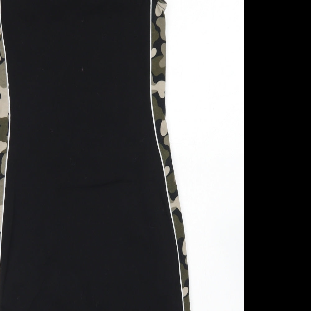 915 Generation Girls Black Camouflage Cotton Pencil Dress  Size 10-11 Years  Mock Neck