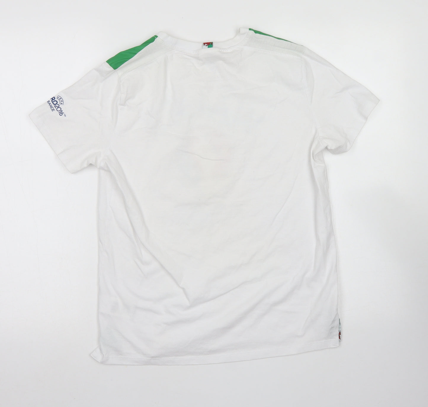 Uefa Euro 2016 Boys White  Cotton Basic Button-Up Size 13 Years Crew Neck  - Wales