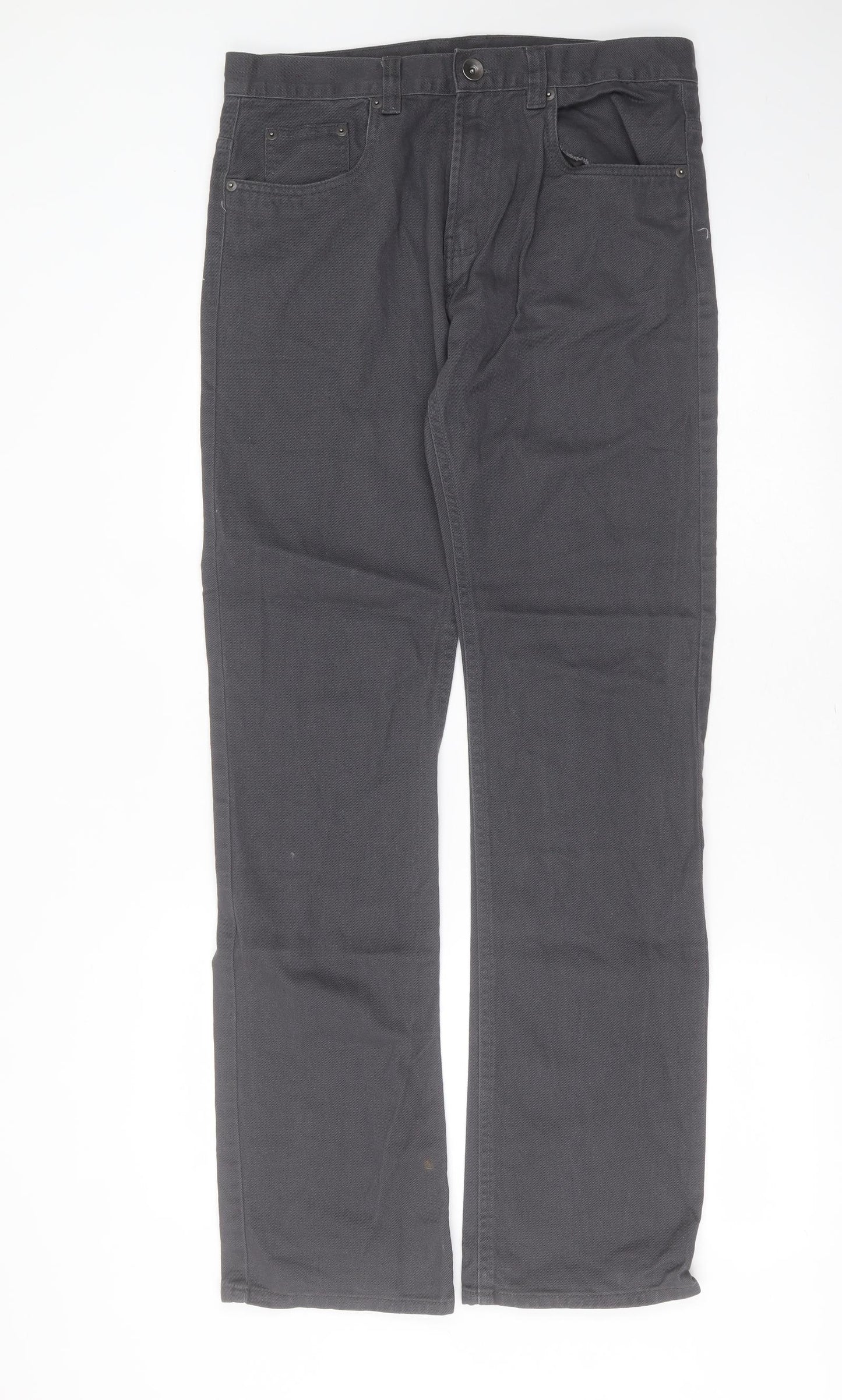 Primark Mens Grey  Cotton Straight Jeans Size 32 in L34 in Regular