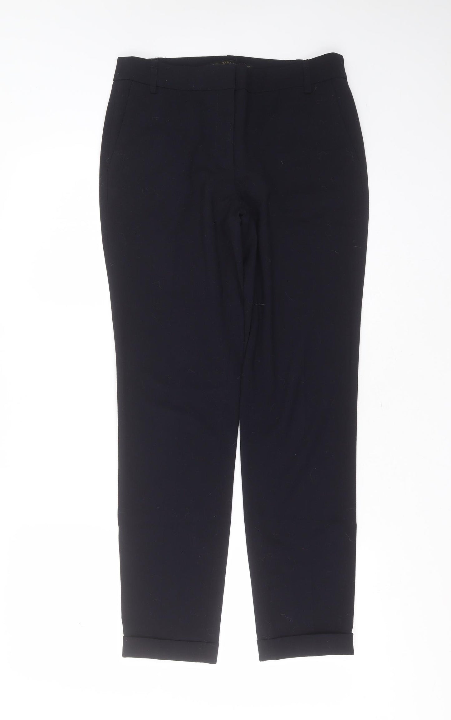Zara Womens Blue  Polyester Trousers  Size 8 L28 in Regular