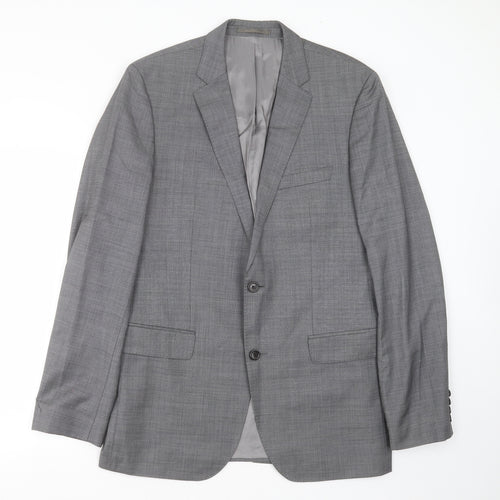 GUABELLO Mens Grey  Wool Jacket Suit Jacket Size 40