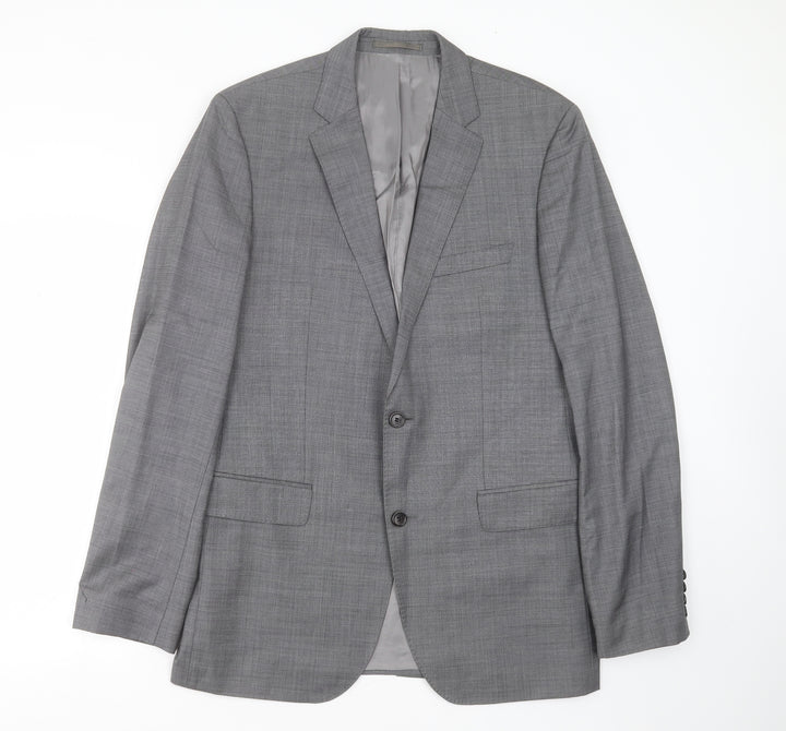 GUABELLO Mens Grey  Wool Jacket Suit Jacket Size 40