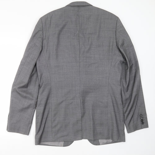 GUABELLO Mens Grey  Wool Jacket Suit Jacket Size 40