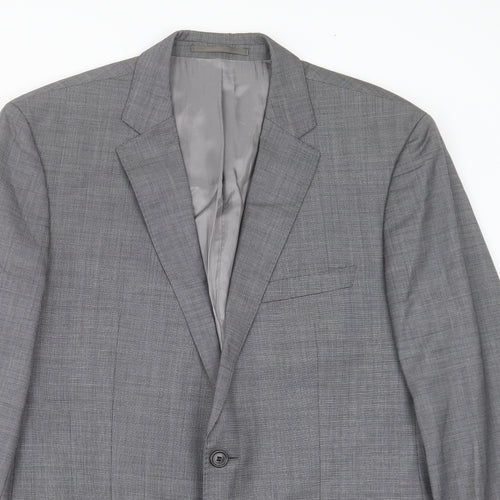 GUABELLO Mens Grey  Wool Jacket Suit Jacket Size 40