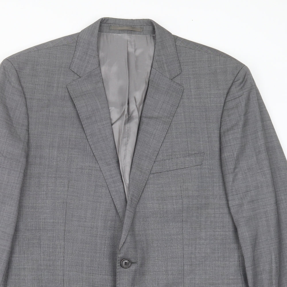 GUABELLO Mens Grey  Wool Jacket Suit Jacket Size 40