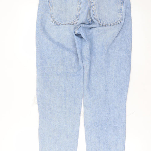 Topshop Womens Blue  Cotton Mom Jeans Size 26 in L29 in Regular Zip