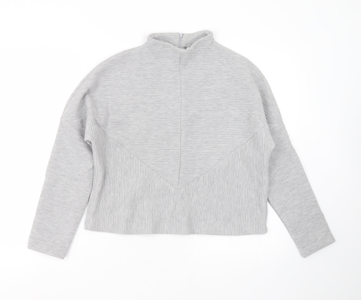 SOULUXE Womens Grey Striped Polyester Pullover Sweatshirt Size M