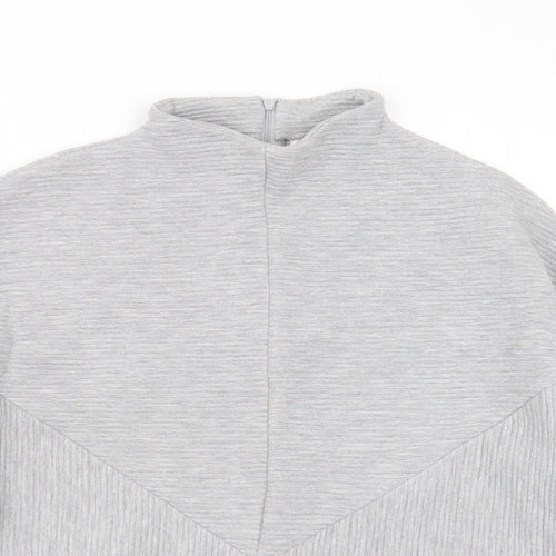 SOULUXE Womens Grey Striped Polyester Pullover Sweatshirt Size M