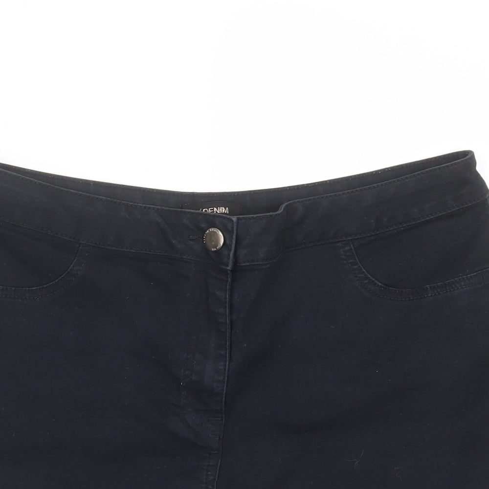 Matalan Womens Black  Cotton Hot Pants Shorts Size 14  Regular