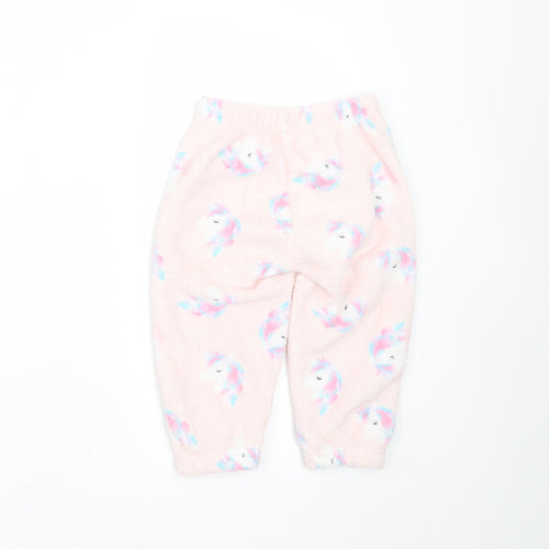 Dream Big Girls Pink Solid Polyester  Pyjama Pants Size 2-3 Years   - unicorn print