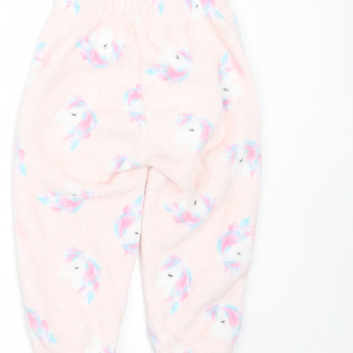 Dream Big Girls Pink Solid Polyester  Pyjama Pants Size 2-3 Years   - unicorn print