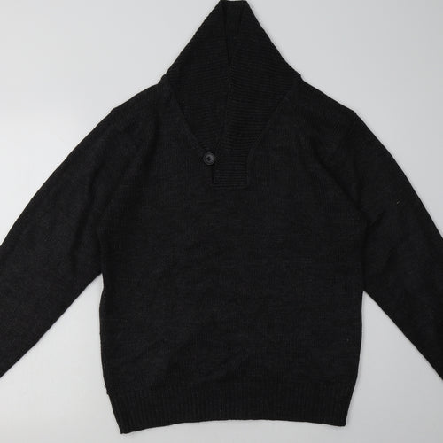 Cedar Wood State Mens Black  Acrylic Pullover Sweatshirt Size S