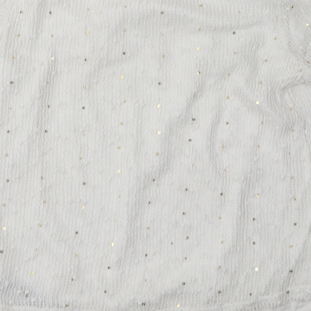 Bonmarché Womens White  Polyester Pullover Sweatshirt Size 10  Pullover - gold sequins