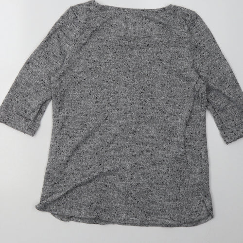 New Look Womens Grey Geometric Polyester Pullover Sweatshirt Size 12  Pullover