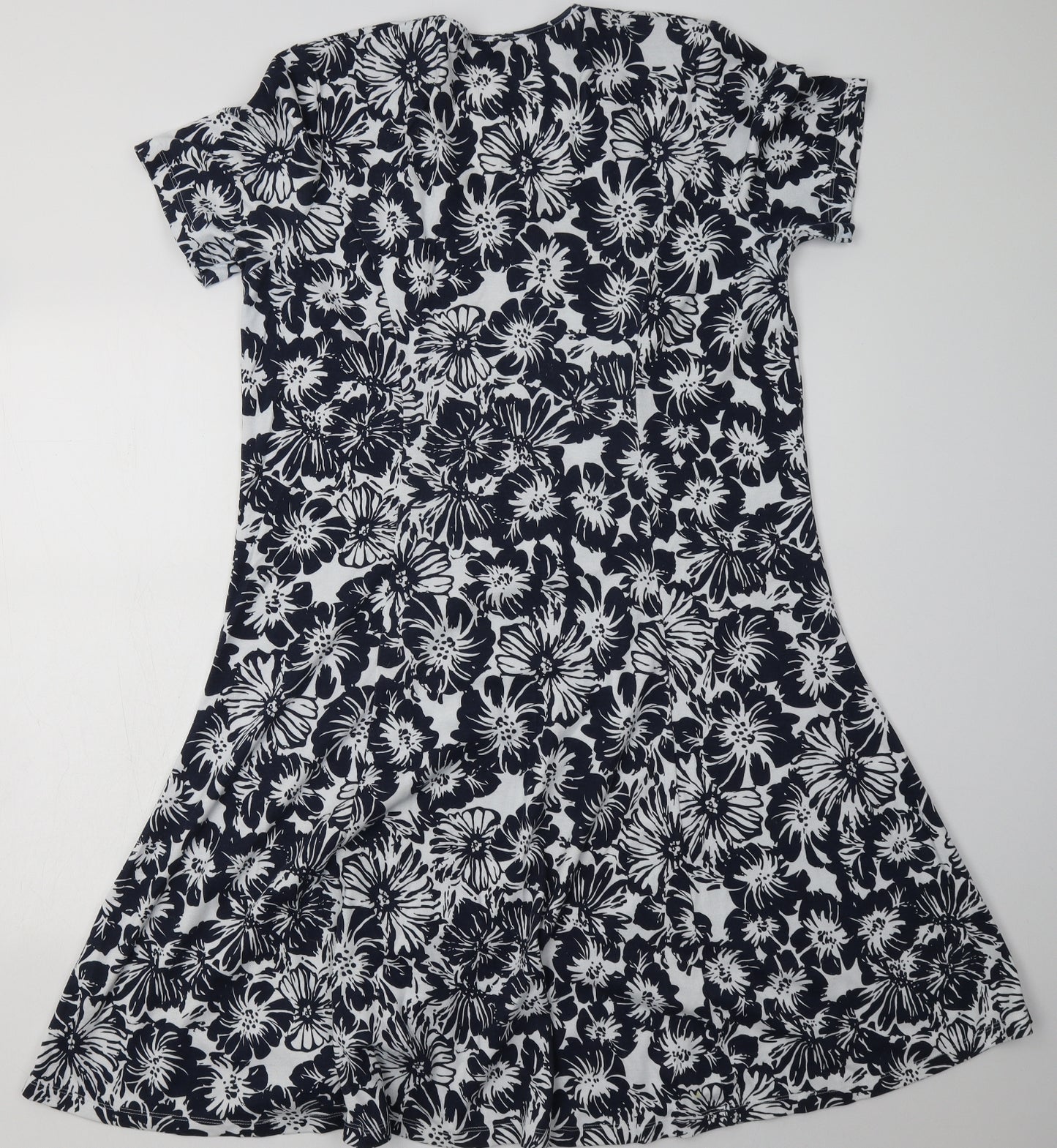 tigi Womens Blue Floral Cotton A-Line  Size 18  Square Neck Pullover