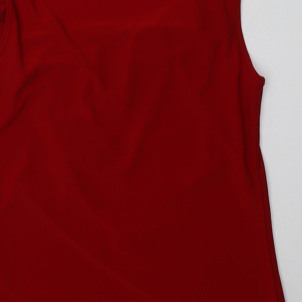 Roma Womens Red  Polyester Basic Tank Size 14 Square Neck