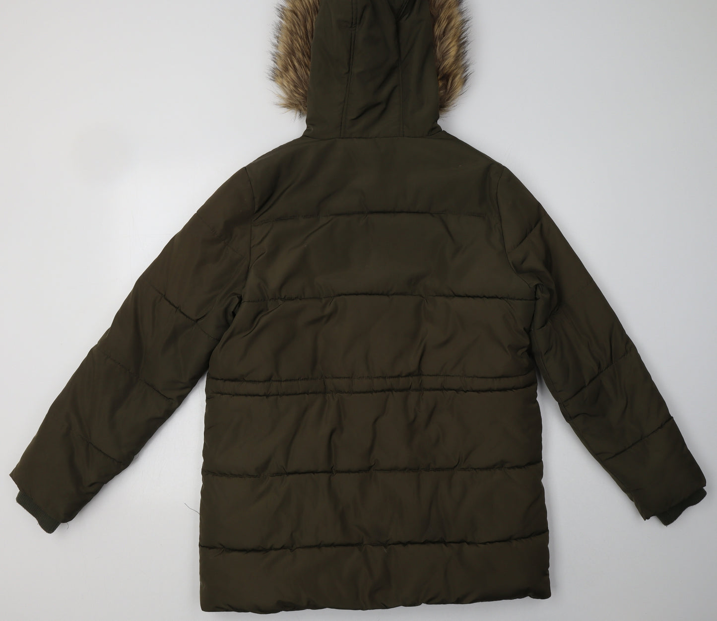 New Look Womens Green   Overcoat Coat Size 12  Zip