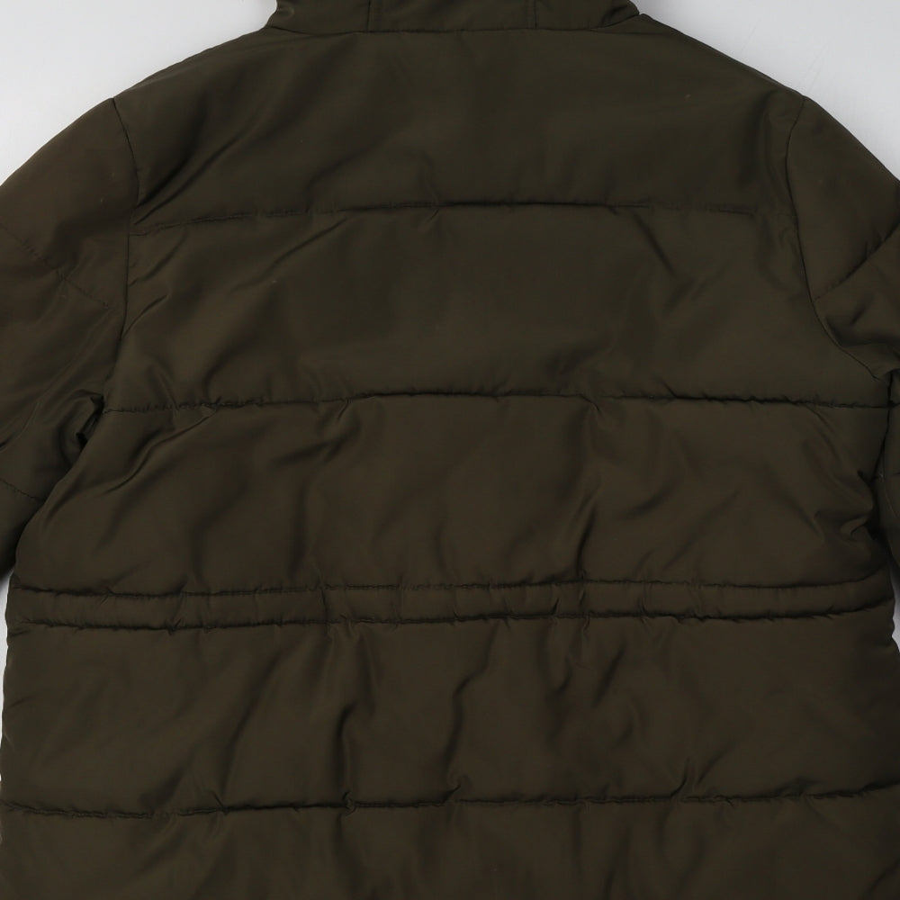 New Look Womens Green   Overcoat Coat Size 12  Zip