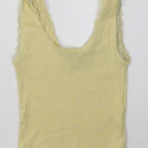 New Look Girls Yellow  Coir Basic Tank Size 10-11 Years Scoop Neck Pullover