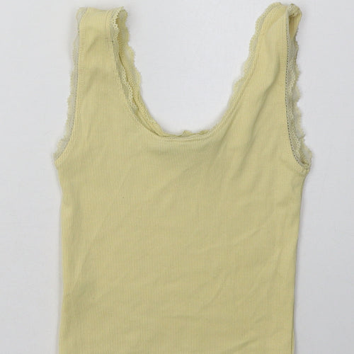 New Look Girls Yellow  Coir Basic Tank Size 10-11 Years Scoop Neck Pullover