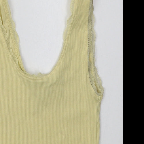 New Look Girls Yellow  Coir Basic Tank Size 10-11 Years Scoop Neck Pullover