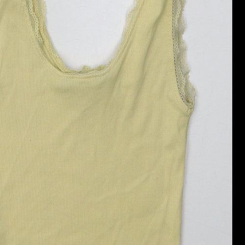 New Look Girls Yellow  Coir Basic Tank Size 10-11 Years Scoop Neck Pullover