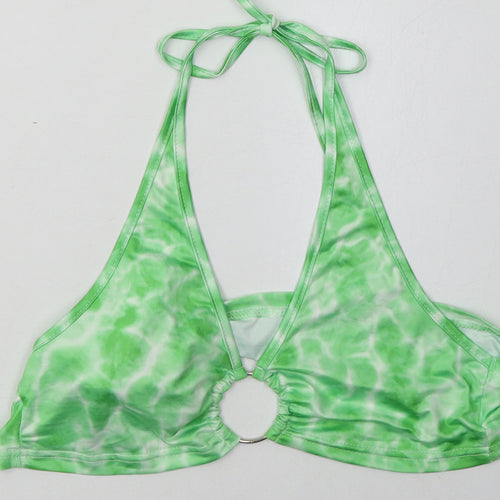 SheIn Womens Green Geometric Polyester Cropped Tank Size XS V-Neck