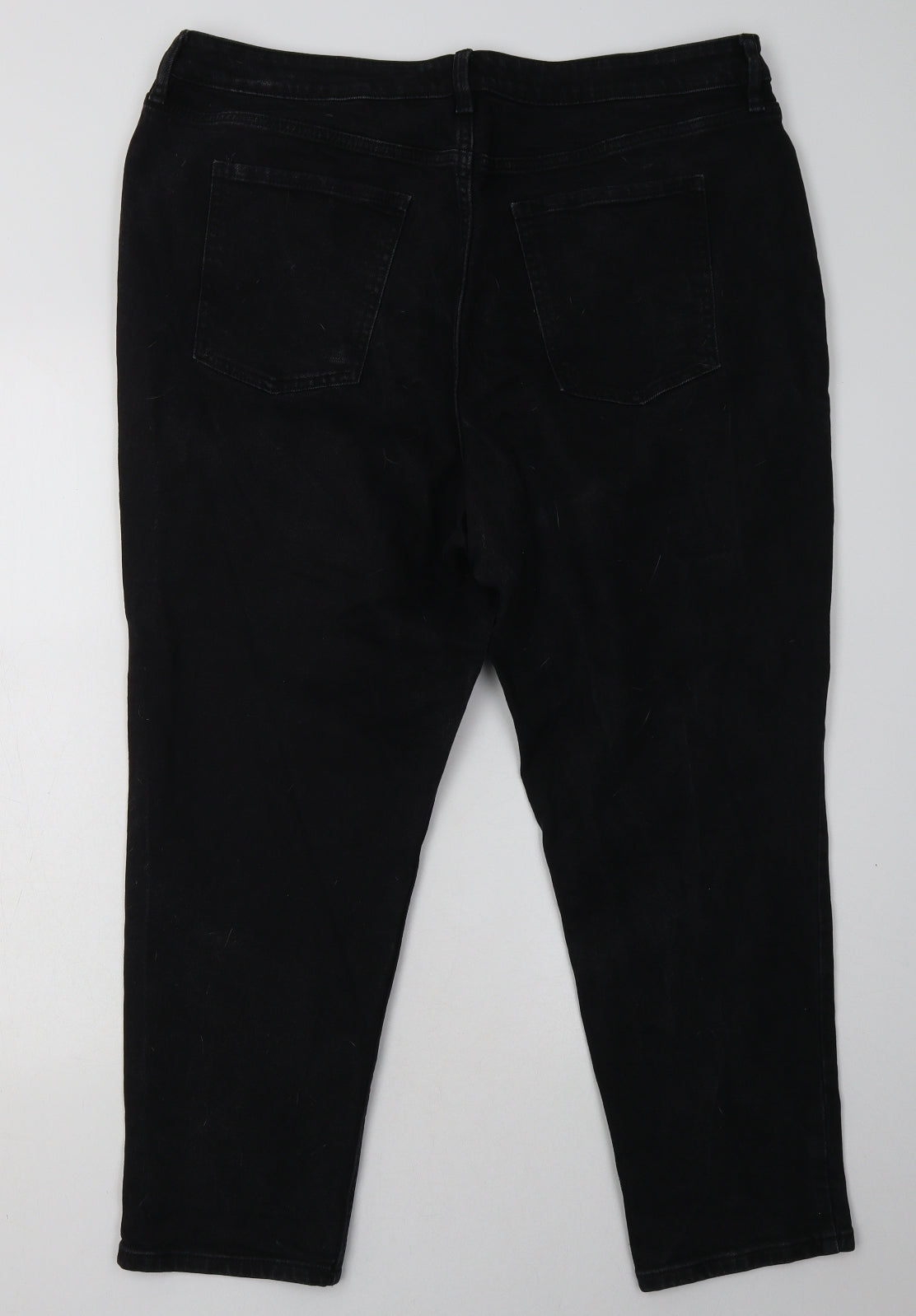 F&F Womens Black  Cotton Straight Jeans Size 18 L28 in Regular Button - Short