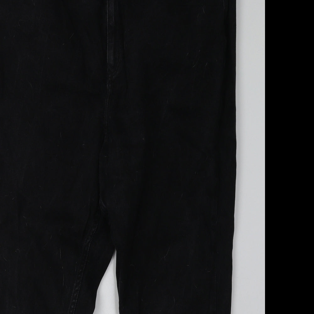F&F Womens Black  Cotton Straight Jeans Size 18 L28 in Regular Button - Short