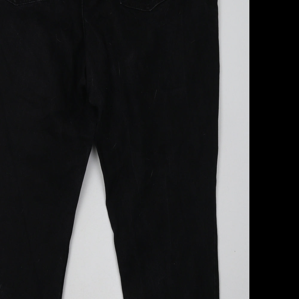 F&F Womens Black  Cotton Straight Jeans Size 18 L28 in Regular Button - Short