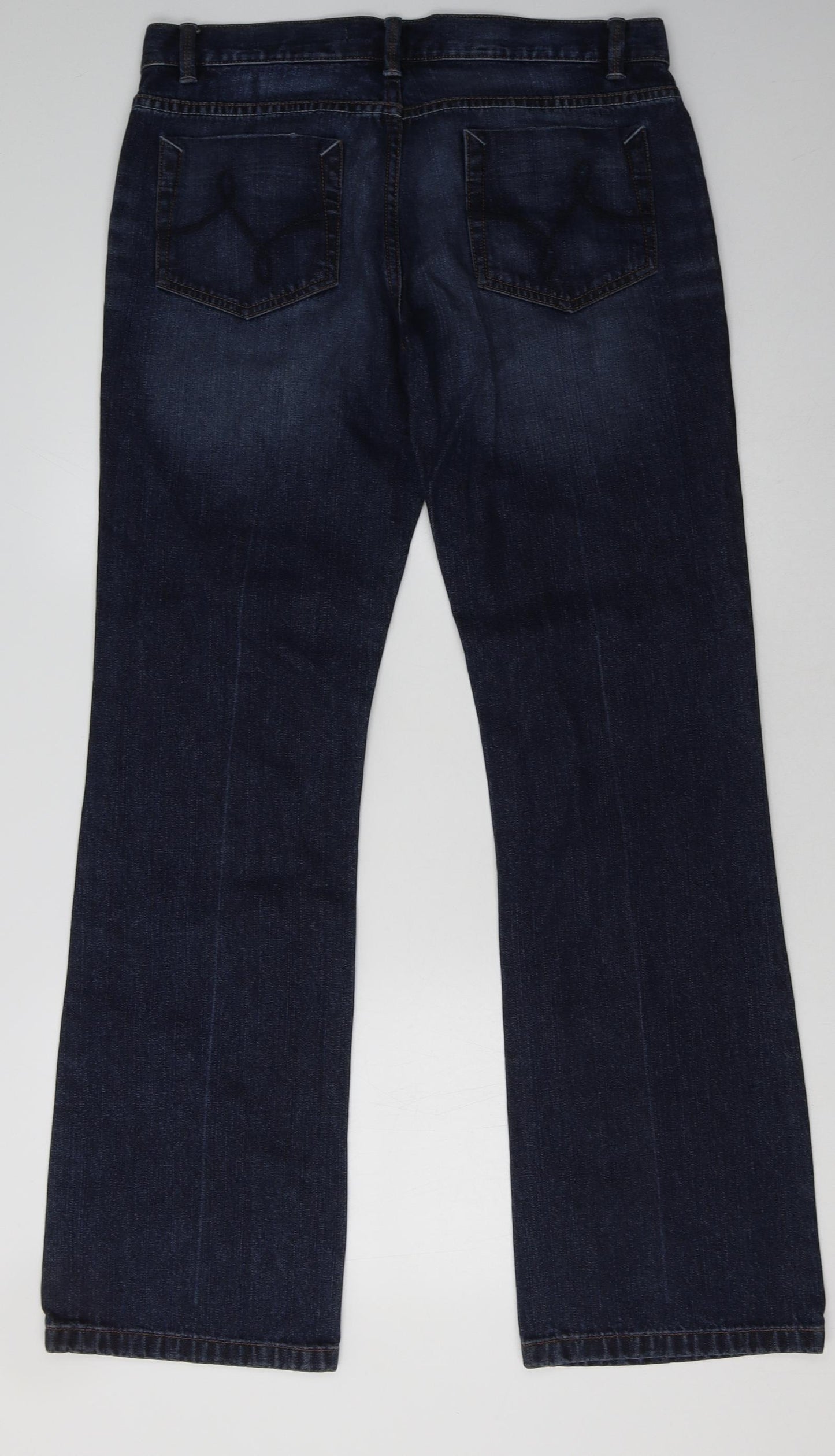 Cherokee Womens Blue  Cotton Straight Jeans Size 12 L32 in Regular Button