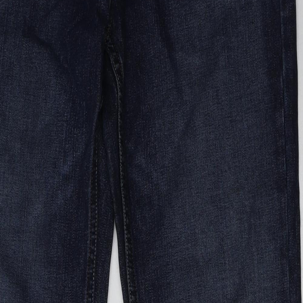 Cherokee Womens Blue  Cotton Straight Jeans Size 12 L32 in Regular Button
