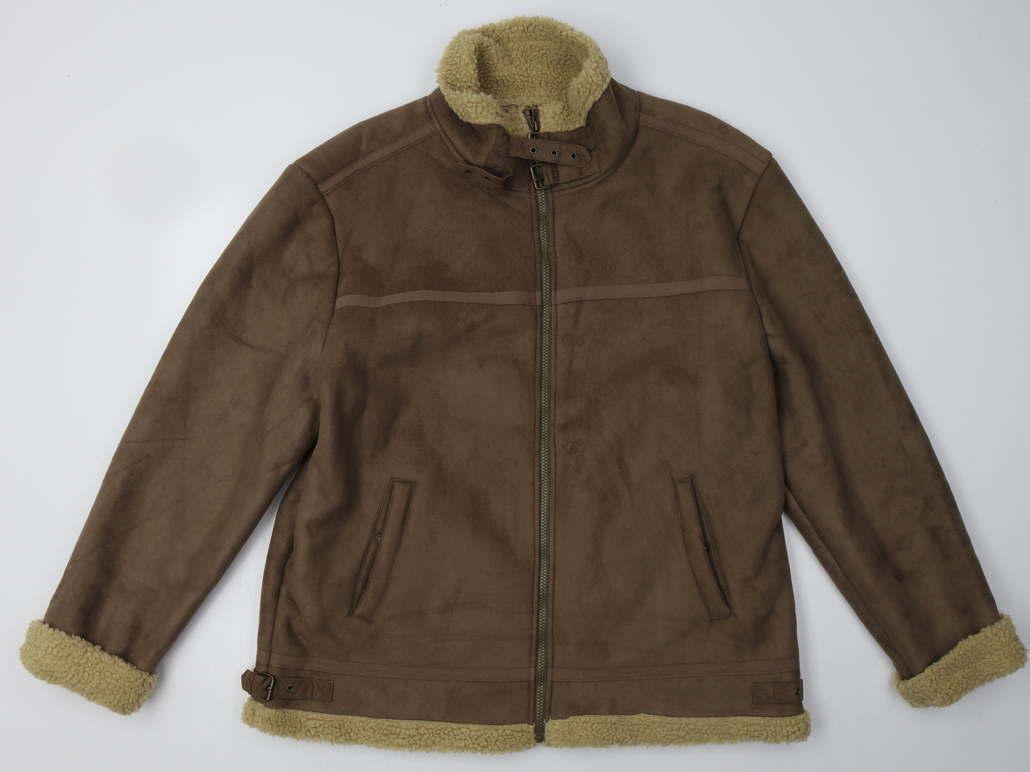 Atlas For Men Mens Brown   Overcoat Coat Size 2XL  Zip